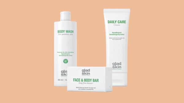 Gladskin-pakket met een Daily Care cream, Body Wash en Face bar